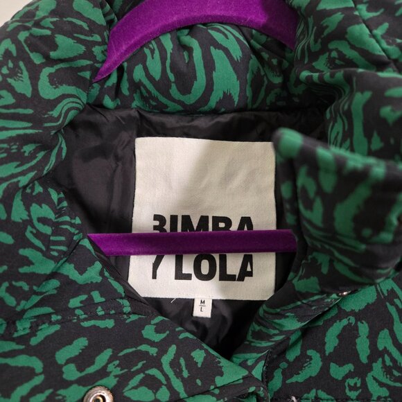 Bimba Y Lola puffer jacket leopard green size M - L - Picture 3 of 4